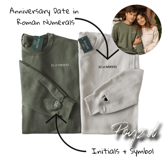 Embroidered Couples Sweatshirt - Poyzd