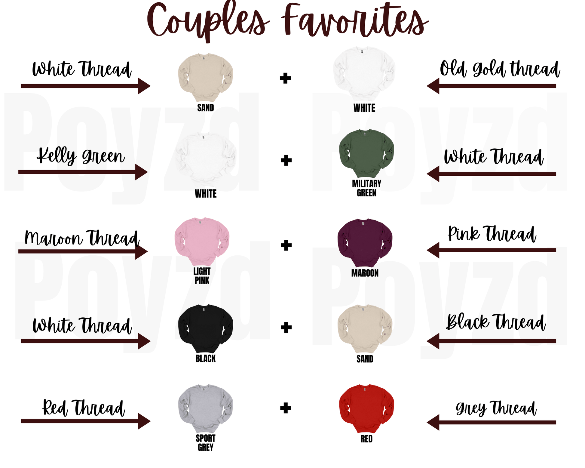 Embroidered Couples Sweatshirt - Poyzd
