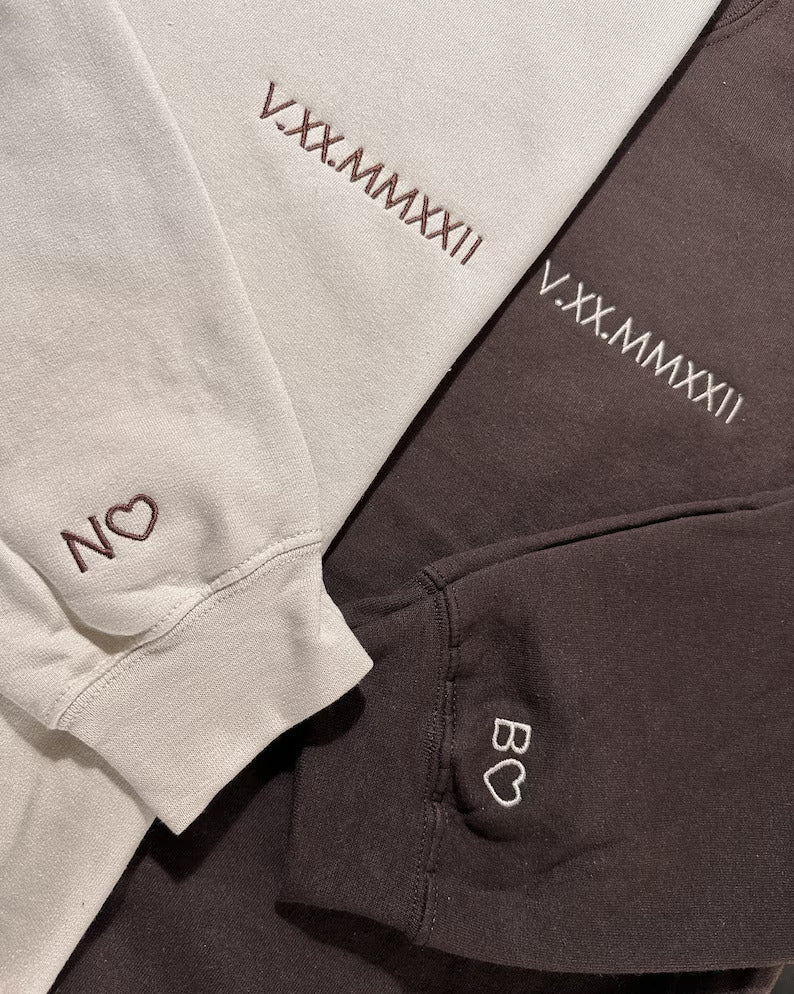 Embroidered Couples Sweatshirt - Poyzd